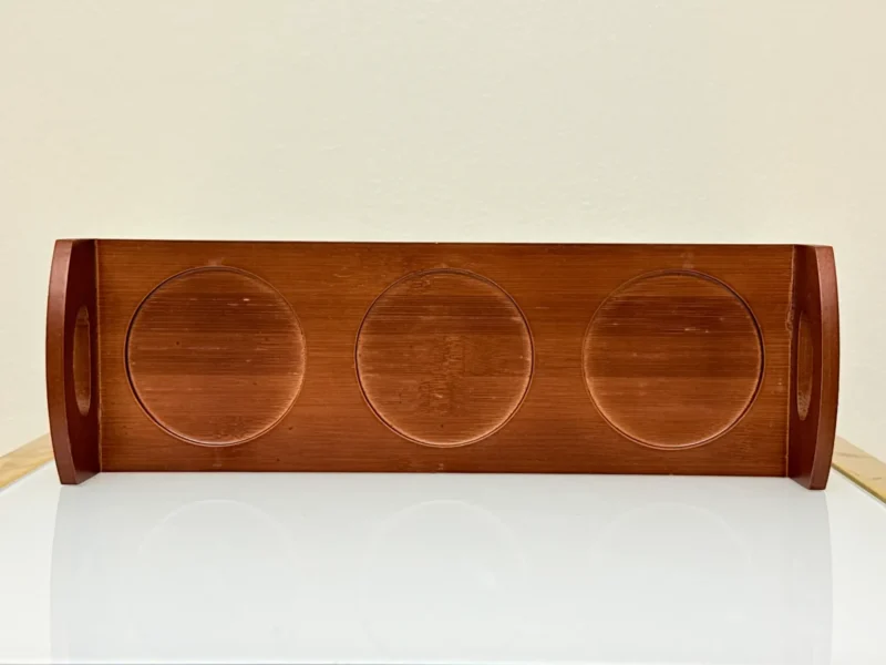 Rustic Ceramic Tea Sugar Coffee Canister Set with Wooden Stand - 3 Pieces