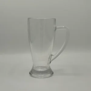 Set of 2 Clear Glass Cups with Comfortable Handles