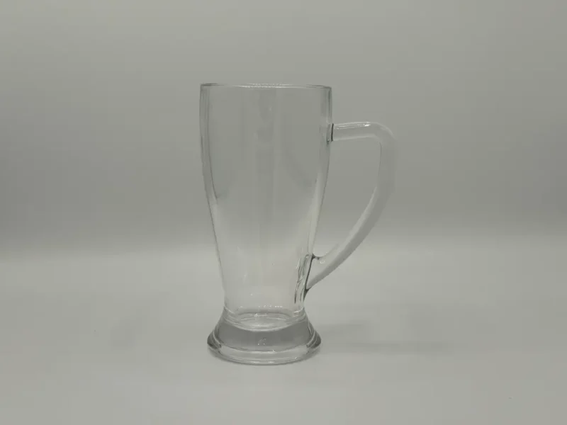 Set of 2 Clear Glass Cups with Comfortable Handles