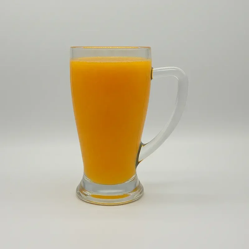 Set of 2 Clear Glass Cups with Comfortable Handles