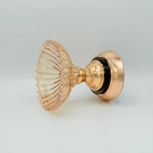 Set of 3 Crystal Glass Dessert Bowls with Rose Gold Base - Elegant Centerpiece Set