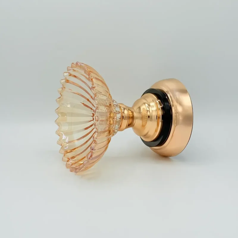 Set of 3 Crystal Glass Dessert Bowls with Rose Gold Base - Elegant Centerpiece Set