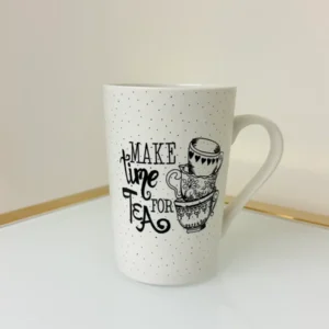 Set of 4 Ceramic Tea Mugs with Quotes 12 fl oz