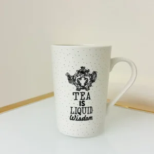Set of 4 Ceramic Tea Mugs with Quotes 12 fl oz
