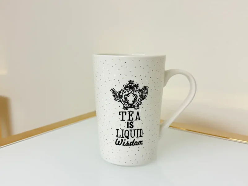 Set of 4 Ceramic Tea Mugs with Quotes 12 fl oz