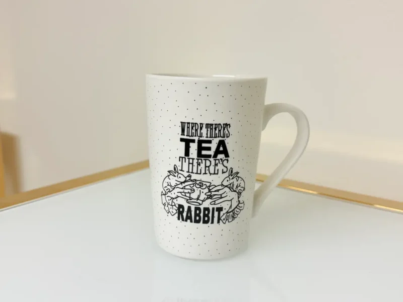 Set of 4 Ceramic Tea Mugs with Quotes 12 fl oz