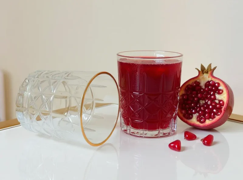 textured gold rim tumblers