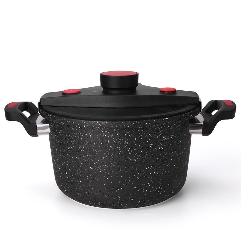 304-black-stainless-steel-household-pressure-cooker-with-6-in-1-safety-system Household Non-Stick Pressure Cooker