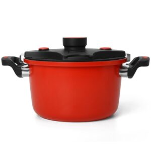 304-red-stainless-steel-household-pressure-cooker-with-6-in-1-safety-system Household Non-Stick Pressure Cooker