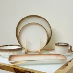 Set of 3 Crystal Glass Dessert Bowls with Rose Gold Base - Elegant Centerpiece Set