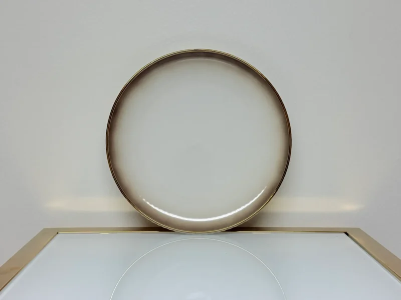 32-Piece Gradient Ceramic Dinnerware Set with Gold Trim - Plates, Bowls, Cups & Serving Plates (Brown or Black)