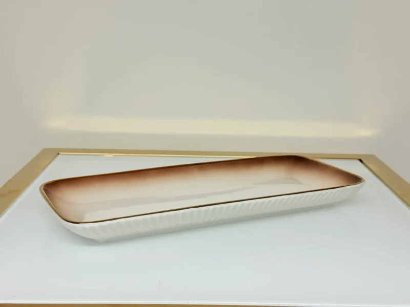 32-Piece Gradient Ceramic Dinnerware Set with Gold Trim - Plates, Bowls, Cups & Serving Plates (Brown or Black)