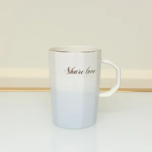 Ceramic Mug with Gradient Finish and Love Quote - “Share Love” & “Sweet Love” Mugs (Green, Blue, Pink, Yellow)