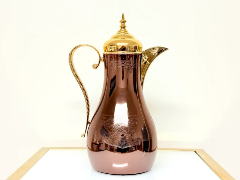 Elegant Thermal Coffee Carafe with Gold Handle - 1L Insulated Server (Cream or Mocha)