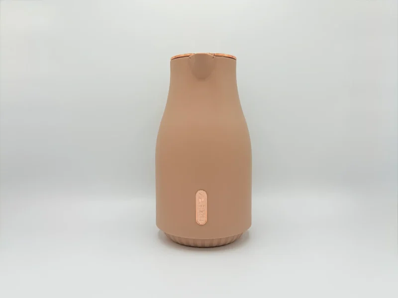 Insulated Thermal Carafe - 68 oz (2L) with Easy-Press Lid and Ergonomic Handle (Cream, Brown, Gray)