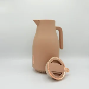 Insulated Thermal Carafe - 68 oz (2L) with Easy-Press Lid and Ergonomic Handle (Cream, Brown, Gray)