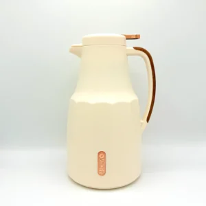 Insulated Thermal Carafe - 2L (68 oz) Vacuum Flask for Hot & Cold Beverages (Green & Cream)