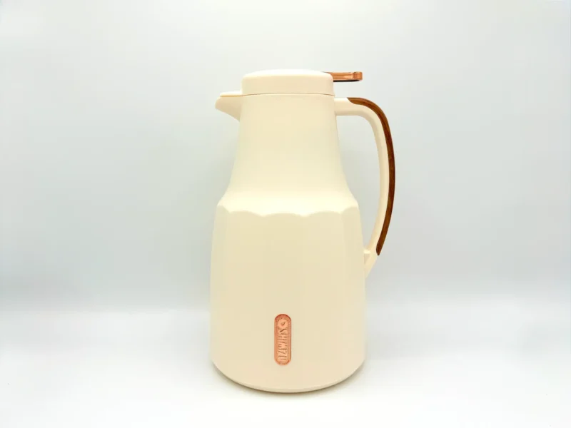 Insulated Thermal Carafe - 2L (68 oz) Vacuum Flask for Hot & Cold Beverages (Green & Cream)