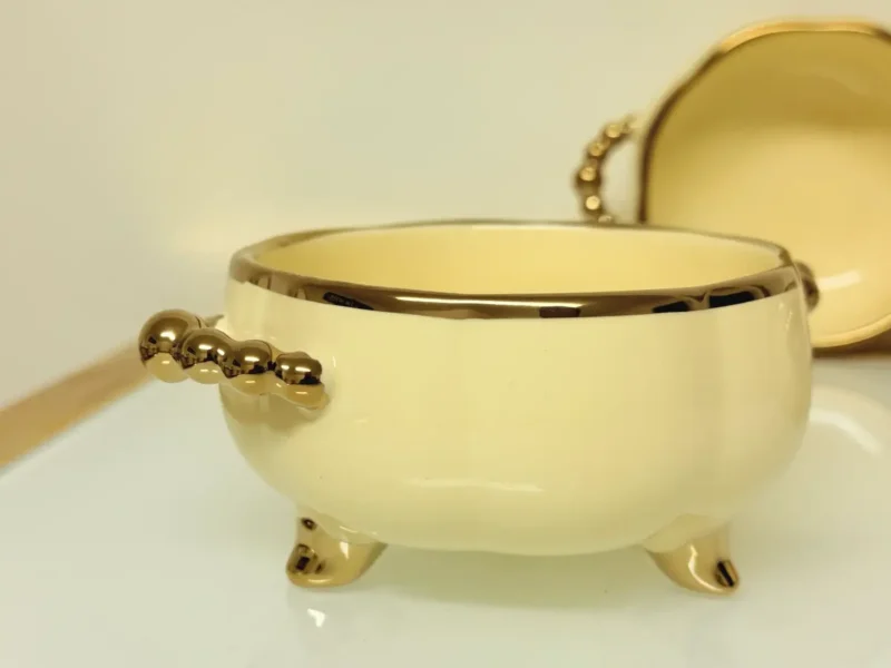 Luxury Ceramic Soup Bowl Set with Stand and Spoons - 15 Piece Serving Set (Black, Cream, Mocha, White)