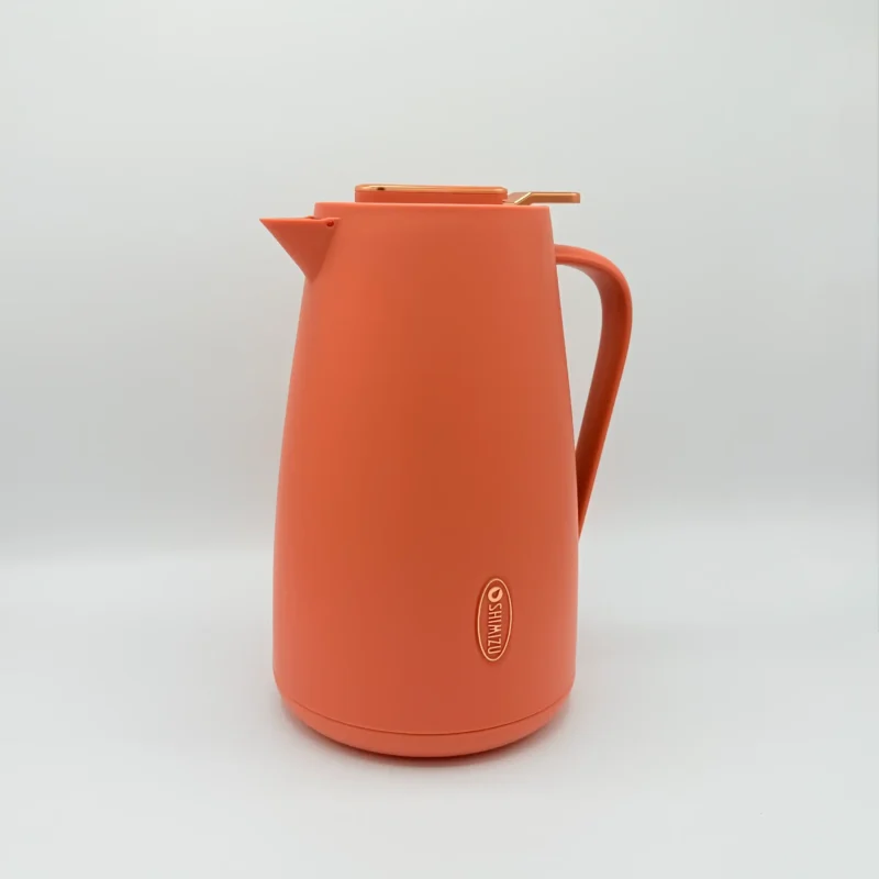 Modern Insulated Thermal Carafe - 51 oz (1.5L) Vacuum Flask with Easy-Pour Spout (Green, Cream, Orange)