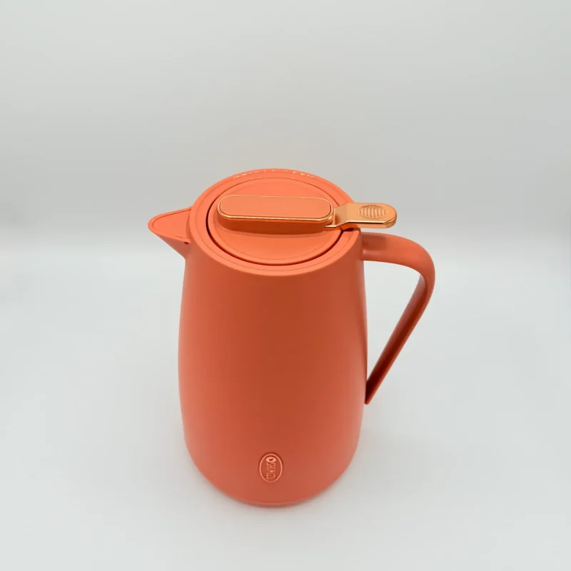 Modern Insulated Thermal Carafe - 51 oz (1.5L) Vacuum Flask with Easy-Pour Spout (Green, Cream, Orange)