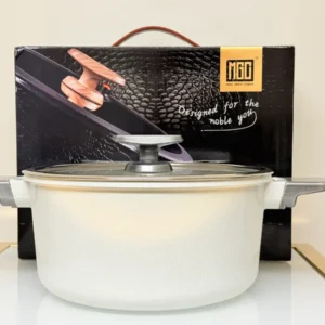 Nonstick Cooking Pot with Glass Lid - 9.5in & 11in (Black or White)