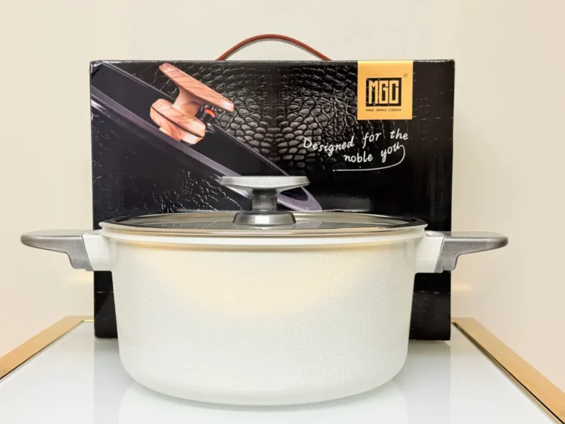 Nonstick Cooking Pot with Glass Lid - 9.5in & 11in (Black or White)