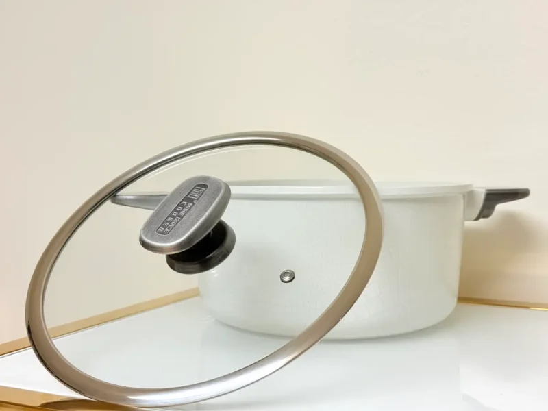 Nonstick Cooking Pot with Glass Lid - 9.5in & 11in (Black or White)