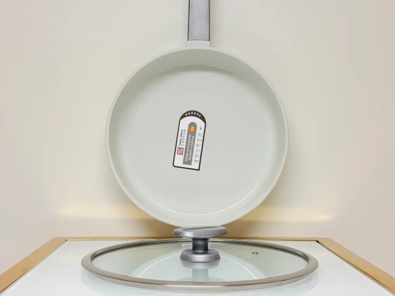 Nonstick Frying Pan with Glass Lid - 9.5in & 11in (Black or White)