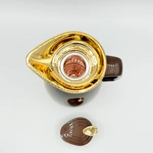 1.6L Glass-Lined Thermal Carafe with Gold Lid - Gradient Red & Brown