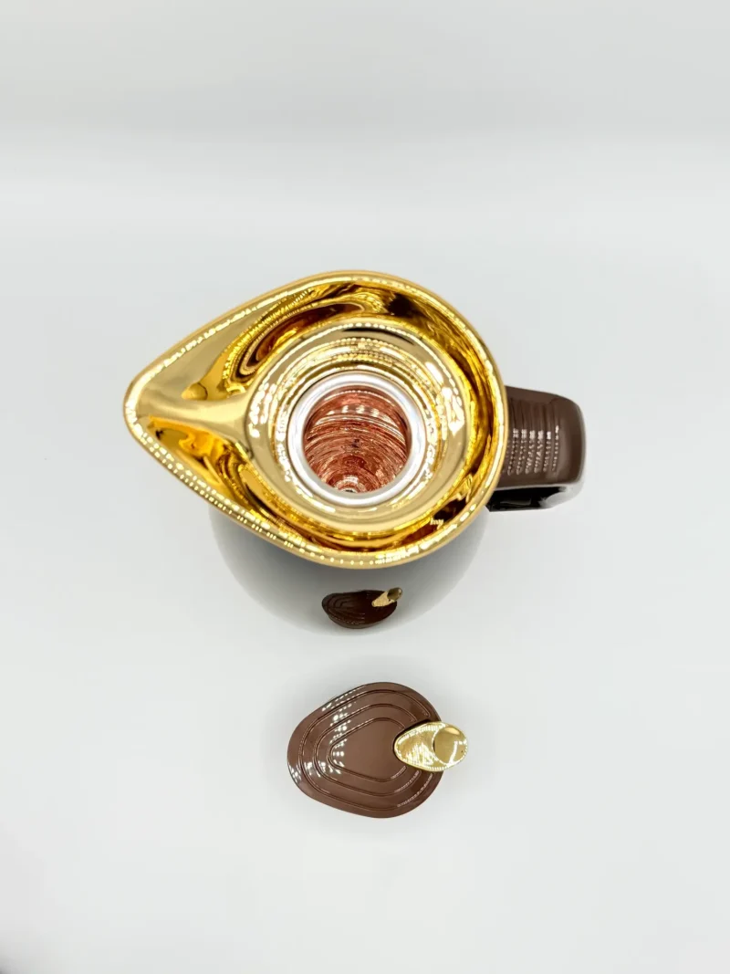 1.6L Glass-Lined Thermal Carafe with Gold Lid - Gradient Red & Brown