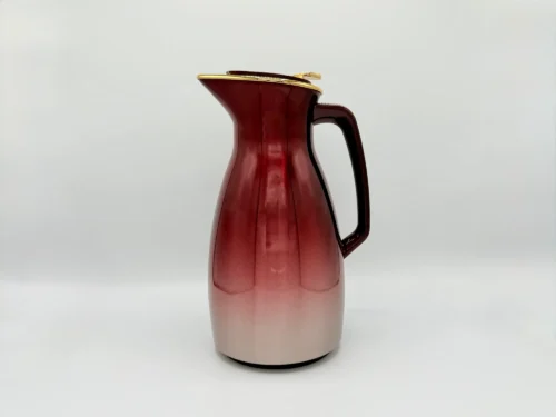 1.6L Glass-Lined Thermal Carafe with Gold Lid - Gradient Red & Brown