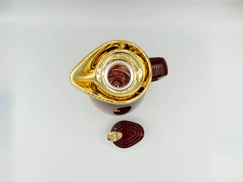 1.6L Glass-Lined Thermal Carafe with Gold Lid - Gradient Red & Brown
