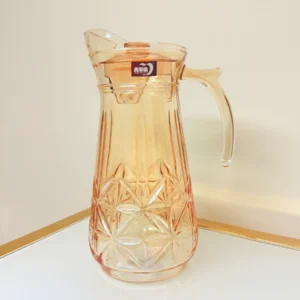 Glass Pitcher Set with Glasses - 57.5oz Pitcher + Six 9.4oz Glasses - Amber or Clear
