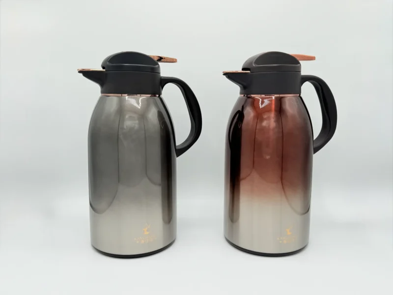2.2L (74 oz) Glass-Lined Thermal Carafe with Push Button Lid - Gradient Black & Brown