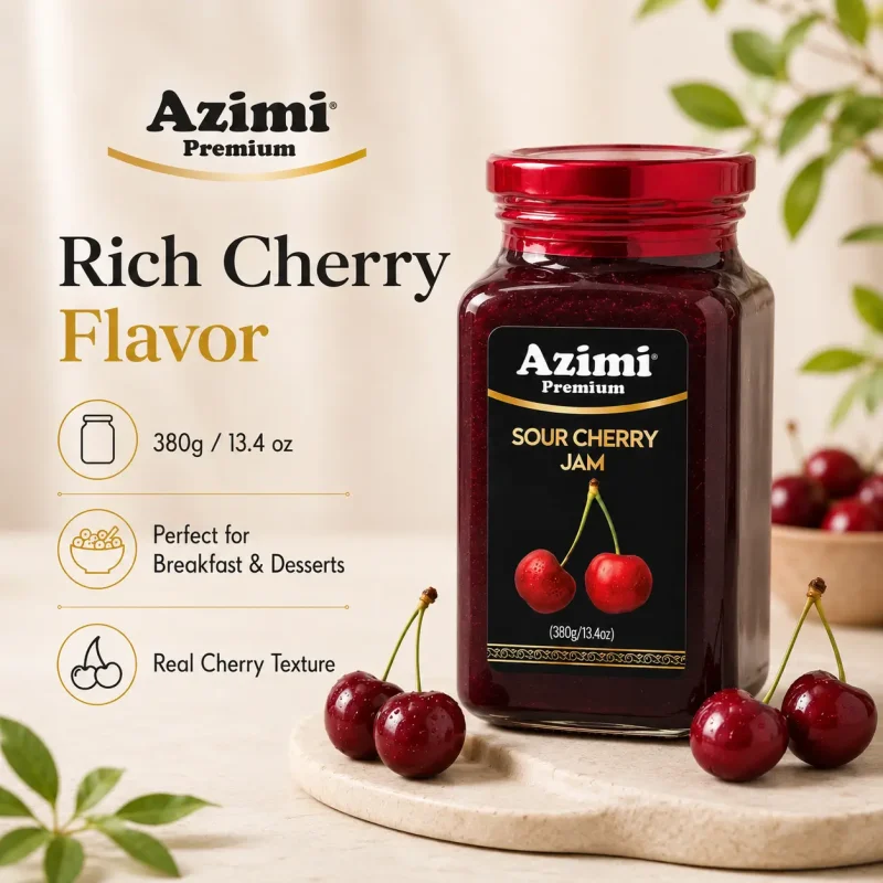 azimi-premium-sour-cherry-jam-rich-flavor Azimi Premium sour cherry jam with rich flavor and serving details
