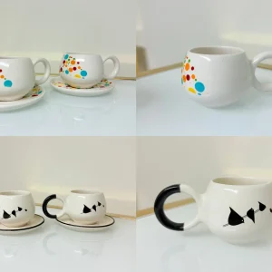 ceramic coffee cups with saucers