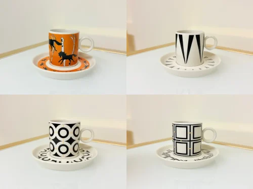 espresso cups with saucers