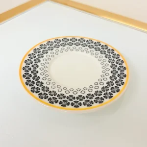 Set of 2 Patterned Espresso Cups With Saucers 3 fl oz