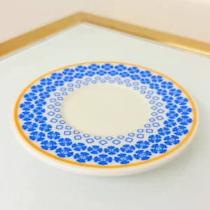 Set of 2 Patterned Espresso Cups With Saucers 3 fl oz