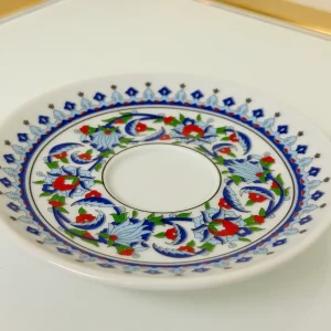 Set of 6 Turkish Coffee Cups Ornate Floral Design 3 fl oz