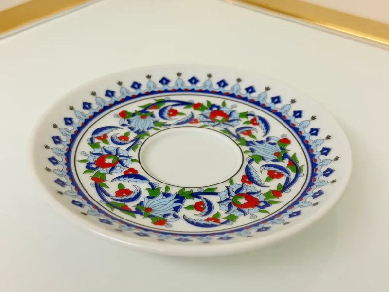 Set of 6 Turkish Coffee Cups Ornate Floral Design 3 fl oz