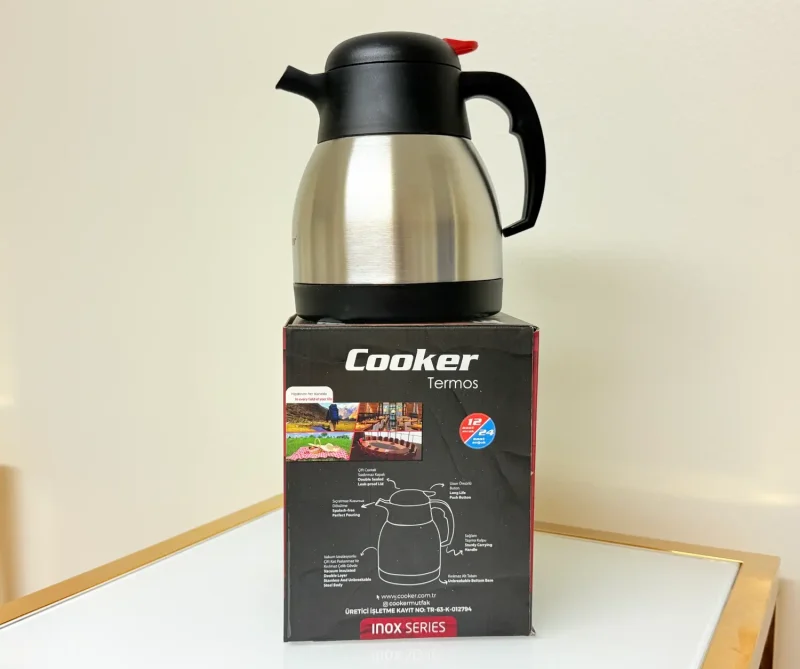 stainless-steel-vacuum-insulated-thermal-carafe-handle-33floz-box-top Stainless Steel Vacuum Insulated Thermal Carafe With Handle 33 fl oz