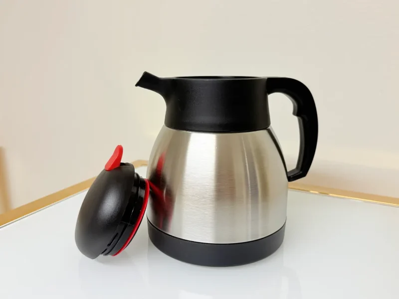 stainless-steel-vacuum-insulated-thermal-carafe-handle-33floz-open Stainless Steel Vacuum Insulated Thermal Carafe With Handle 33 fl oz