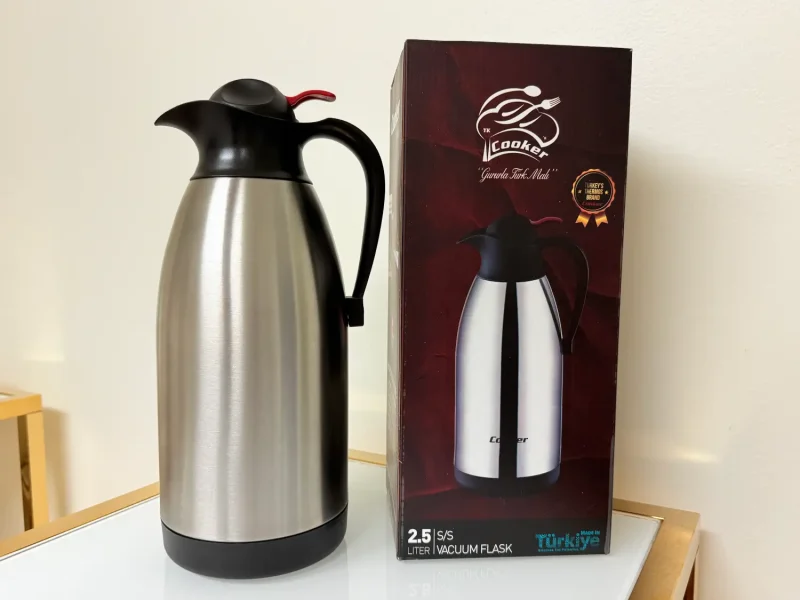 Stainless Steel Vacuum Insulated Thermal Carafe With Handle 84 fl oz