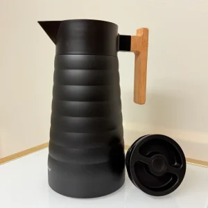 Stainless Steel Vacuum Insulated Thermal Carafe With Wooden Handle 67 fl oz