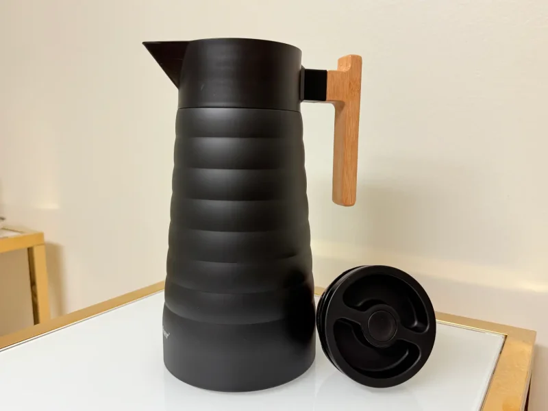 Stainless Steel Vacuum Insulated Thermal Carafe With Wooden Handle 67 fl oz