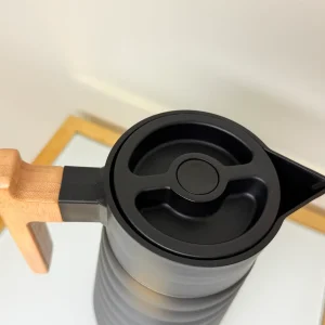 Stainless Steel Vacuum Insulated Thermal Carafe With Wooden Handle 67 fl oz