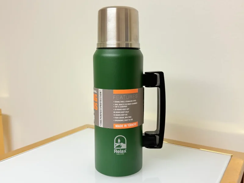 stainless-steel-vacuum-insulated-thermos-flask-with-cup-lid-33-fl-oz-green Stainless Steel Vacuum Insulated Thermos Flask With Cup Lid 33 fl oz