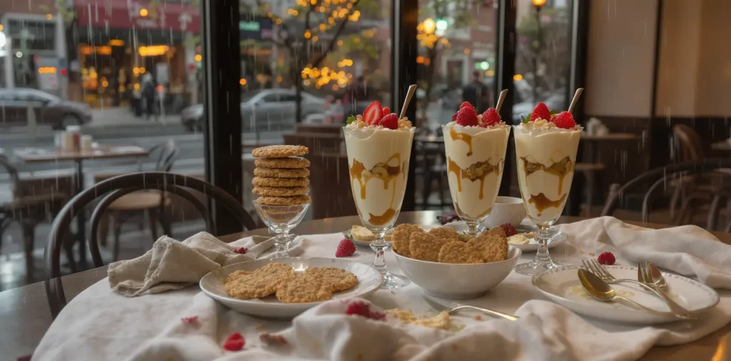 Healthy desserts like yogurt berry parfait and banana oat cookies.
